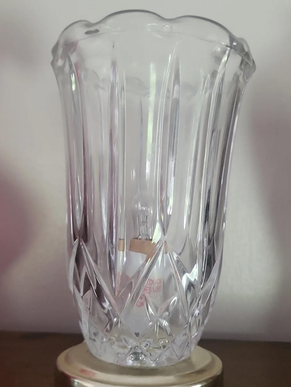 Crystal-Style Table Lamp - Clear Glass with Gold Base
